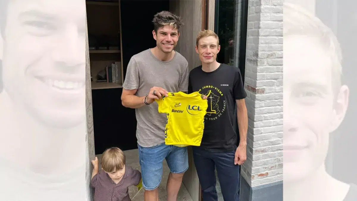 girodociclismo.com.br vingegaard surpreende a todos e presenteia wout van aert com algo inusitado veja a imagem wout e filho