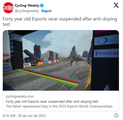 girodociclismo.com.br italiano de 40 anos suspenso apos testar positivo em competicao de esports image