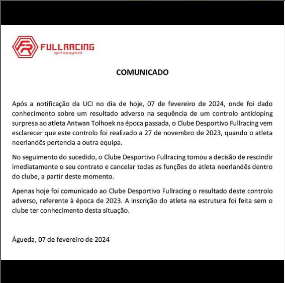 girodociclismo.com.br apos doping equipe portuguesa sabgalanicolor anuncia rescisao de contrato de ciclista image