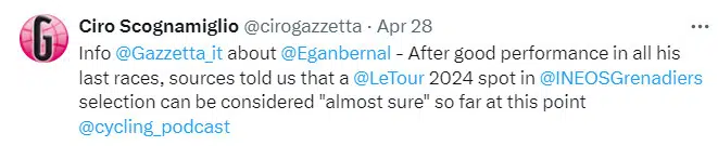 Egan Bernal irá ao Tour de France, revela La Gazzetta dello Sport, colombiano afirma que sua forma é melhor que em 2019 1 girodociclismo.com.br egan bernal ira ao tour de france revela la gazzetta dello sport colombiano afirma que sua forma e melhor que em 2019 image