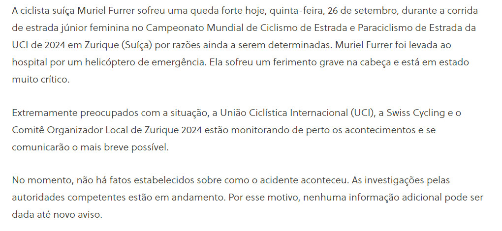 girodociclismo.com.br ciclista sofre grave queda no campeonato mundial atleta esta em estado muito critico afirma uci image 1