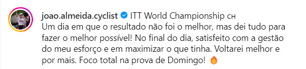 girodociclismo.com.br joao almeida usa contrarrelogio mundial para ganhar ritmo de competicao antes da prova de estrada image 1