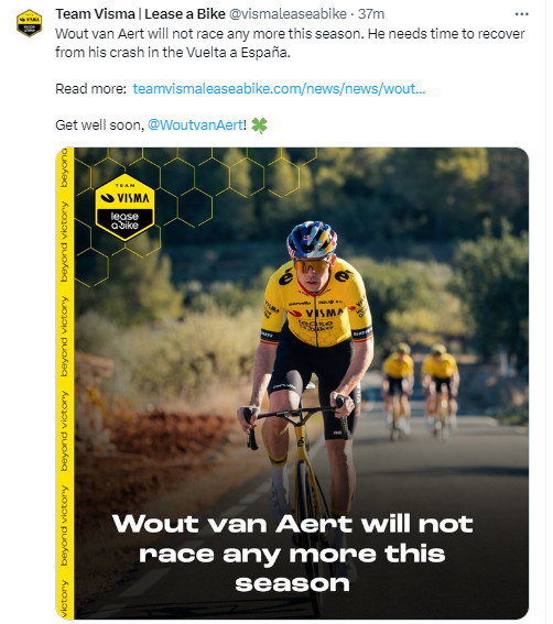 girodociclismo.com.br visma lease a bike anuncia que wout van aert segue hospitalizado belga encerra temporada 2024 image 2