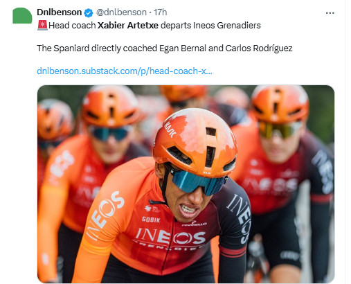 girodociclismo.com.br ineos grenadiers perde um dos seus principais treinadores preparador de egan bernal e carlos rodriguez deixa a equipe image