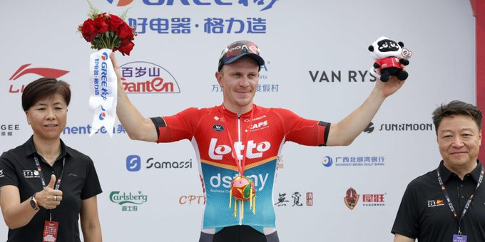 girodociclismo.com.br tour de guangxi resultados da 1a etapa lionel taminiaux lotto dstny registra 1a vitoria no world tour assista a chegada image