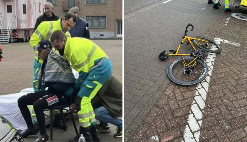 girodociclismo.com.br remco evenepoel finge diante da camera comentarista do europort revela a preocupacao de evenepoel na recuperacao image