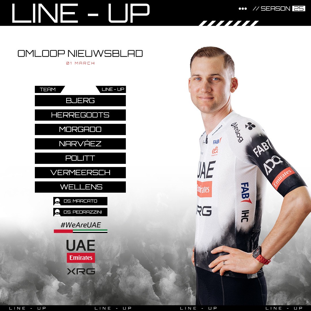 girodociclismo.com.br uae emirates xrg aposta em equipe forte para as classicas de abertura image