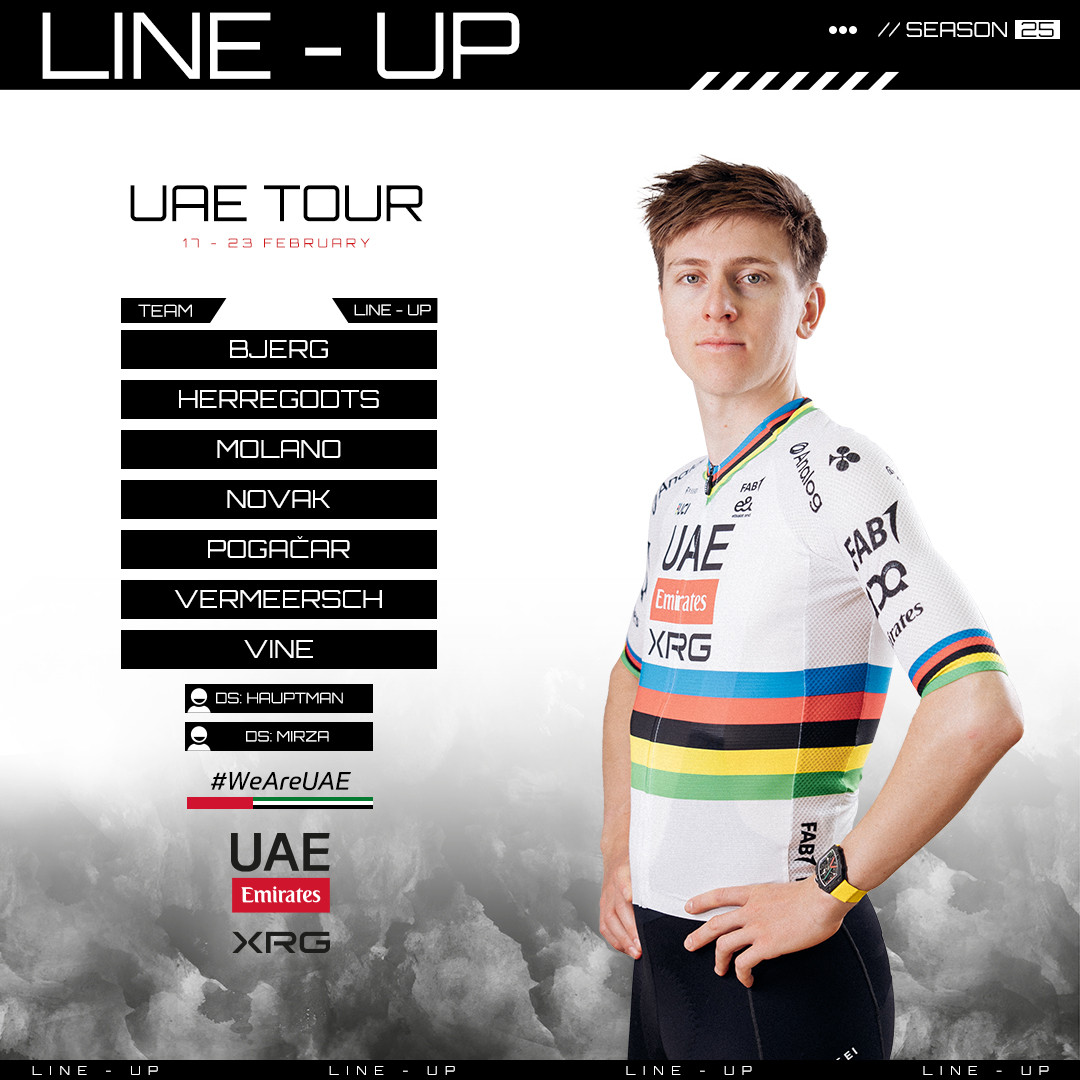 girodociclismo.com.br uae team emirates apresenta forte equipe para a estreia de tadej pogacar na temporada image