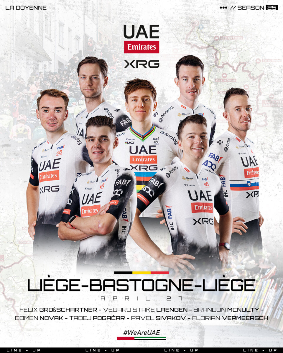 UAE Emirates revela equipe experiente para a Liège-Bastogne-Liège "estou realmente ansioso" afirma Tadej Pogacar 3 girodociclismo.com.br uae emirates revela equipe tadej pogacar pronto para perseguir o terceiro titulo na liege bastogne liege image 2