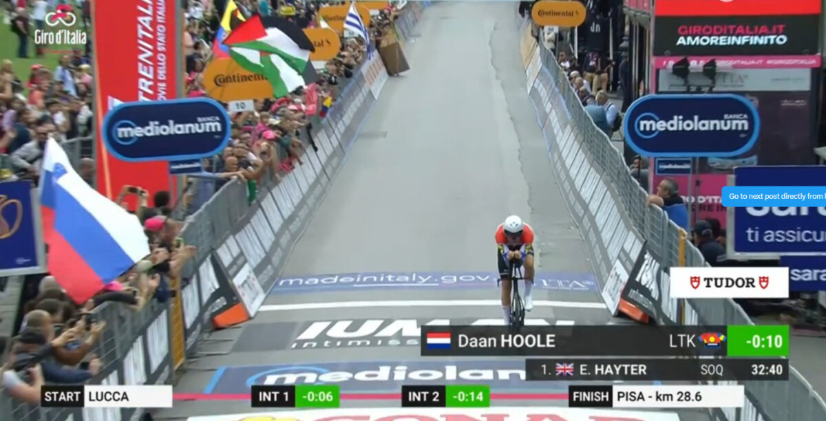 Campeão holandês registra o tempo ser batido no contrarrelógio do Giro d'Italia, Josh Tarling não consegue superá-lo 1 girodociclismo.com.br campeao holandes e registra o tempo ser batido no contrarrelogio do giro ditalia josh tarling nao consegue super image