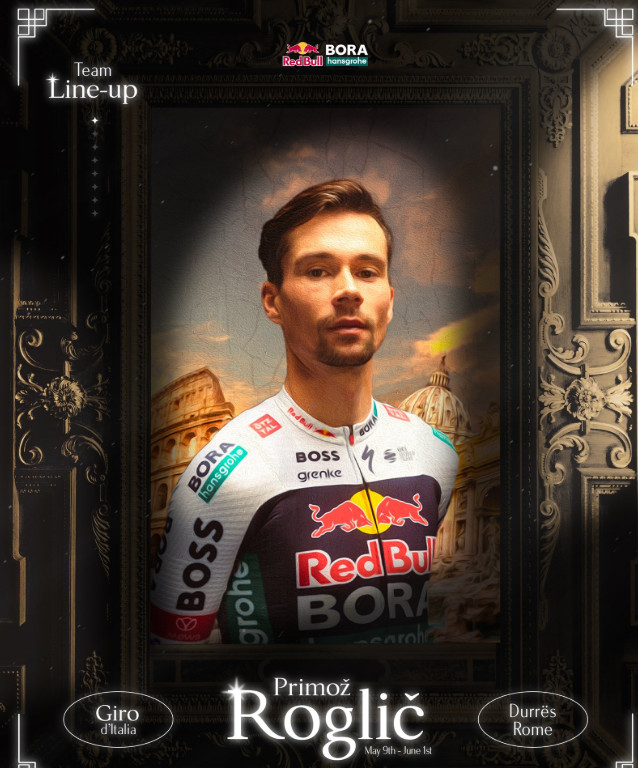 Red Bull BORA revela equipe para o Giro d’Italia, Primoz Roglic com forte grupo de escaladores 1 girodociclismo.com.br primoz roglic lidera red bull bora hansgrohe rumo ao giro ditalia 2025 image