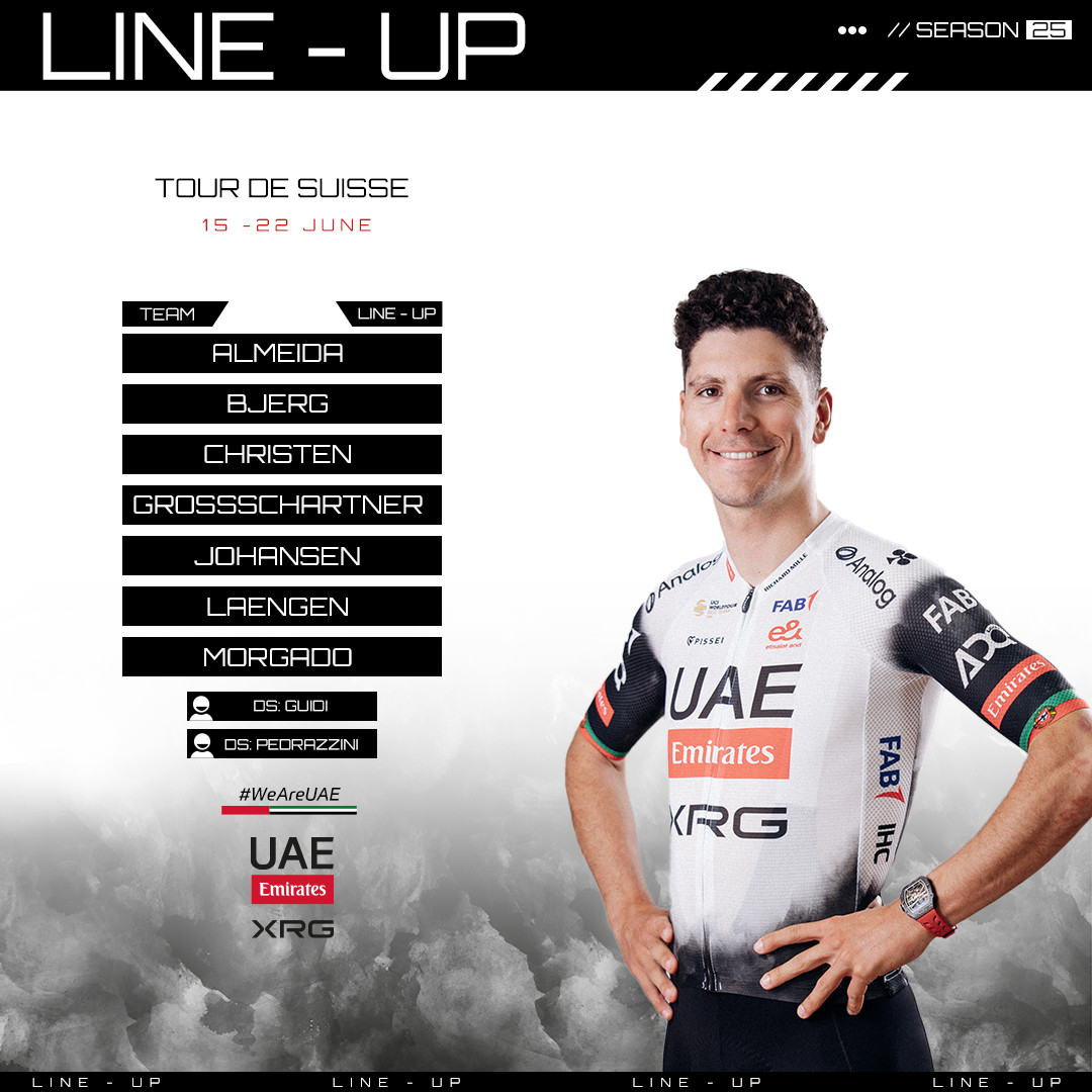 UAE Emirates revela equipe para o Tour de Suisse; João Almeida lidera forte time com o apoio de António Morgado 1 girodociclismo.com.br image image 93