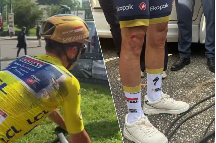 Remco Evenepoel tenta descrever queda: "Não tenho ideia do que aconteceu, quis acelerar e estava lá... " 2 girodociclismo.com.br remco evenepoel revela momento dramatico no criterium du dauphine meu capacete me salvou hoje image 2