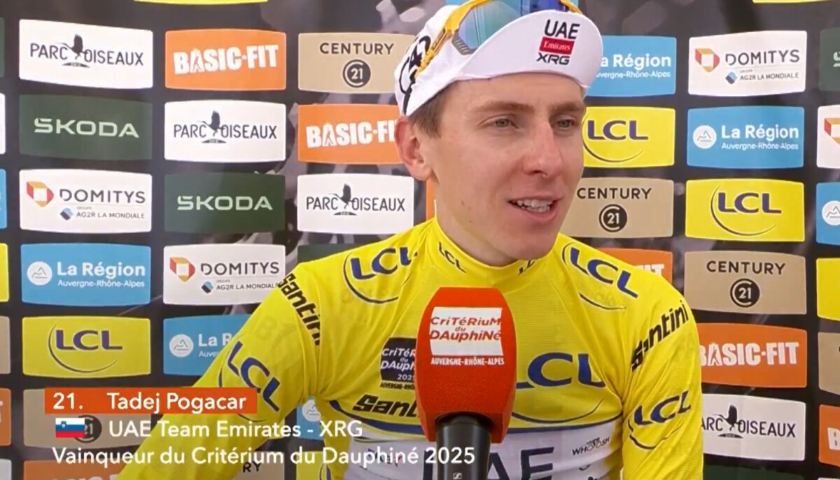 Tadej Pogacar projeta o Tour de France "vou me recuperar e depois analisar meu contrarrelógio", assista a entrevista 1 girodociclismo.com.br tadej pogacar brilha no dauphine e projeta tour de france com confianca renovada image