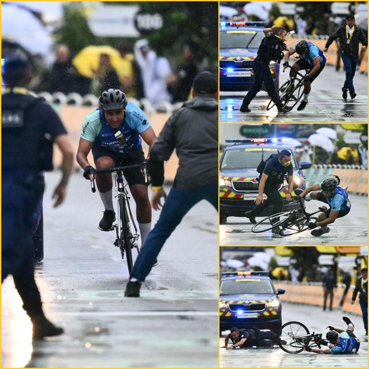 girodociclismo.com.br espectador invade a pista com bicicleta na chegada do tour de france policia interveio rapido e jonathan milan venceu a etapa image 8