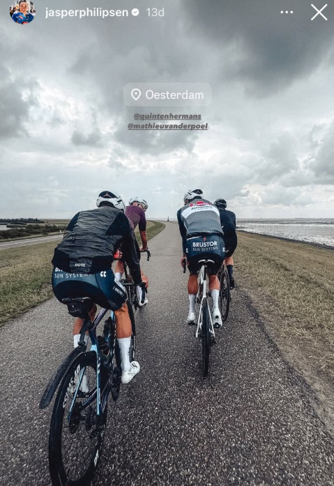 girodociclismo.com.br mathieu van der poel volta aos treinos apos pneumonia e pedala com philipsen e hermans image