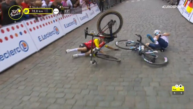 girodociclismo.com.br tour de france fuga sofre forte queda e da adeus as possibilidades de vitoria assista o video image