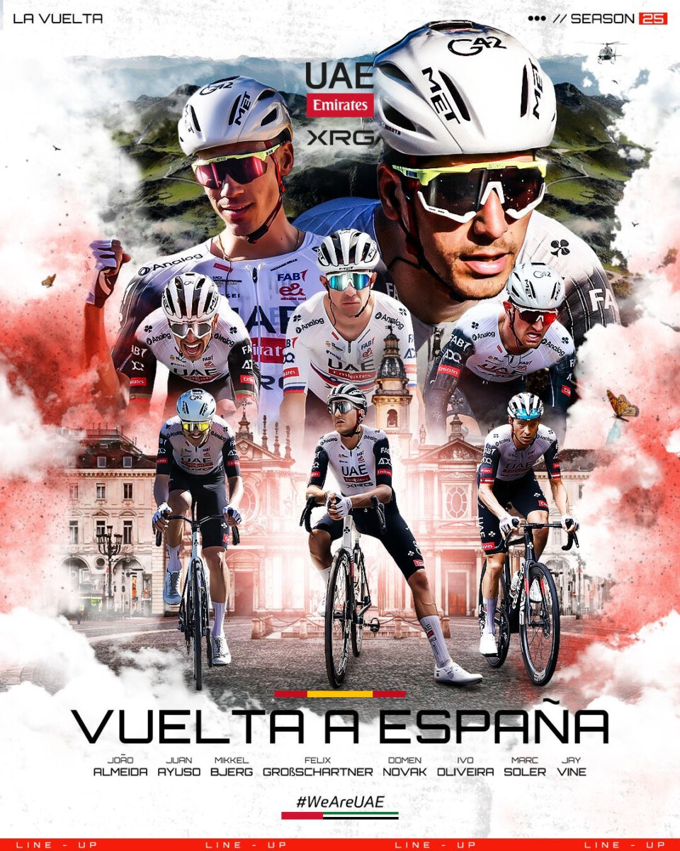 girodociclismo.com.br uae emirates xrg anuncia equipe para a vuelta a espana 2025 joao almeida sera o lider com juan ayuso como co lider image