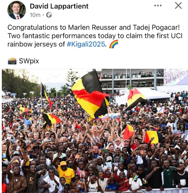 girodociclismo.com.br presidente da uci comete gafe e parabeniza tadej pogacar pela vitoria no miundial parabens a marlen reusser e tadej pogacar confira a imagem image