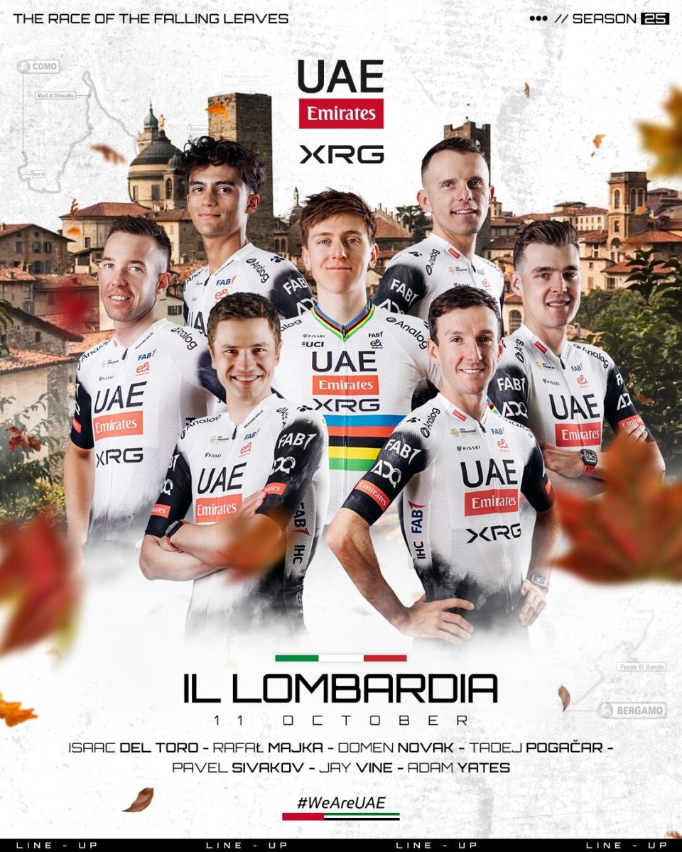UAE Emirates revela forte equipe para a Il Lombardia, Tadej Pogacar comanda time na despedida de Rafal Majka 4 girodociclismo.com.br uae team emirates confirma elenco estelar para a il lombardia image