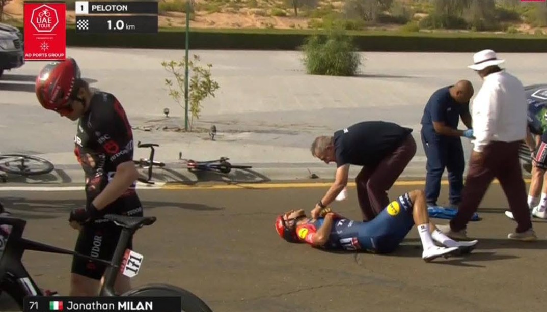 girodociclismo.com.br queda marca estreia de jonathan milan no uae tour image
