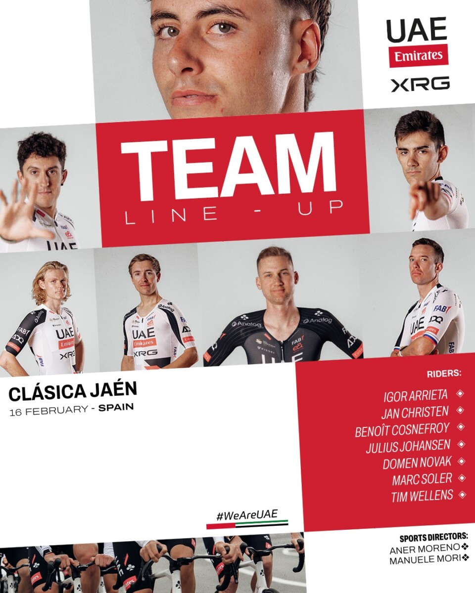 girodociclismo.com.br uae emirates xrg anuncia forte equipe para a clasica jaen time busca retomar protagonismo apos 2o lugar de del toro em 2025 image
