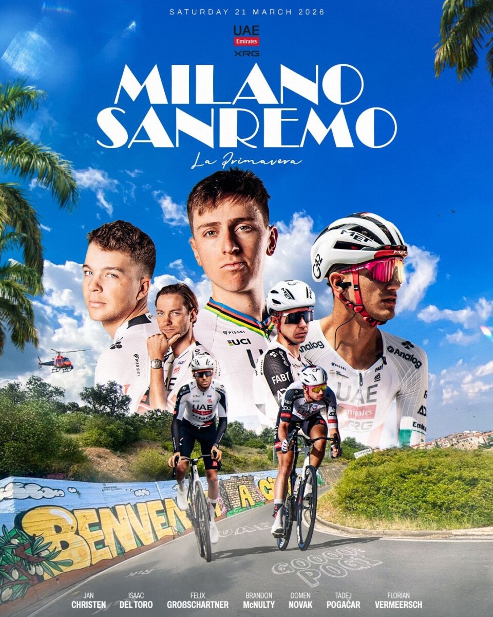girodociclismo.com.br uae confirma equipe forte para buscar titulo inedito com tadej pogacar na milano sanremo image 1