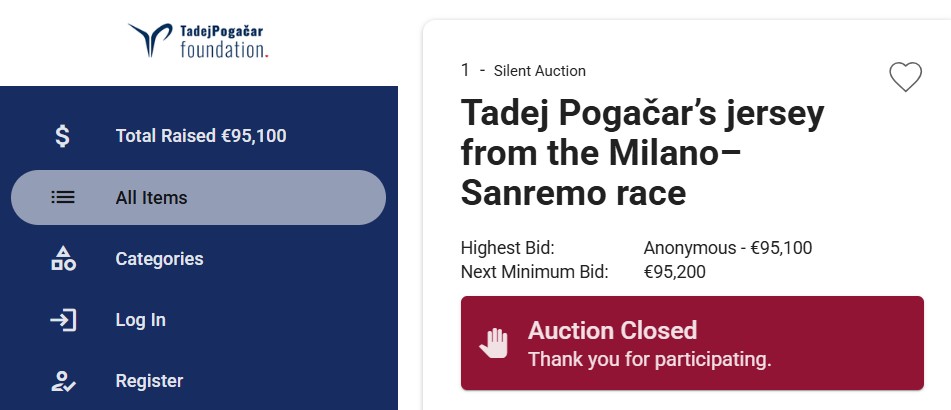 girodociclismo.com.br camisa rasgada de tadej pogacar bate recorde de preco modelo foi vendida por quase 100 mil euros image 2