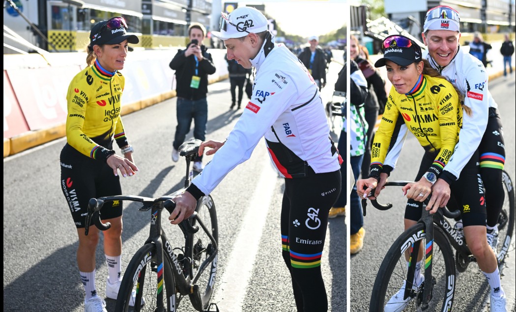 girodociclismo.com.br cavalheirismo e descontracao tadej pogacar protagoniza cena curiosa apos vitoria no tour de flandres image 1