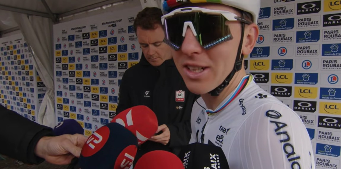 girodociclismo.com.br o sonho e vencer chegar sozinho tadej pogacar mistura empolgacao e cautela antes da largada da paris roubaix assista o video image