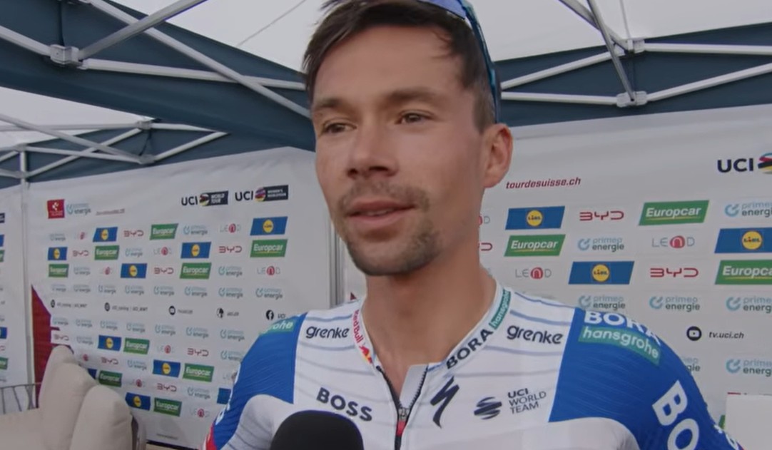 Primoz Roglic analisa o Tour de Suisse em divertida entrevista "estou aqui para dar tudo, será uma etapa apimentada", assista o vídeo 1 girodociclismo.com.br roglic retorna a competicao no tour de suisse image