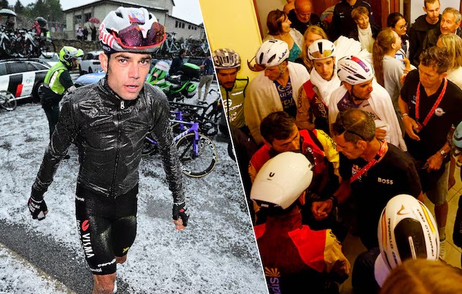 Vuelta a España: Wout van Aert descreve o caos na 3ª etapa "primeiro me abriguei em uma van, depois em um hotel" 3 girodociclismo.com.br vuelta a espana 2026 wout van aert descreve os momentos de tensao durante o temcaos nos pirineus image 1