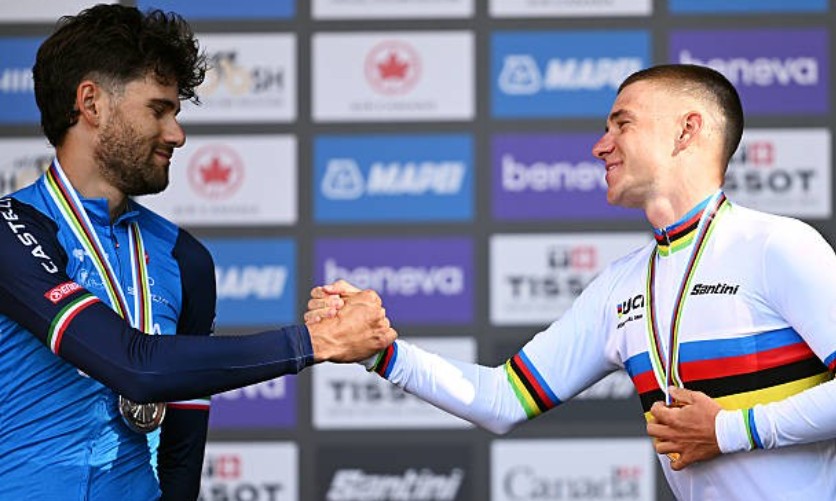 girodociclismo.com.br campeonato mundial remco evenepoel responde de forma ironica filippo ganna ele sempre diz isso cabe a ele encontrar uma solucao image 2